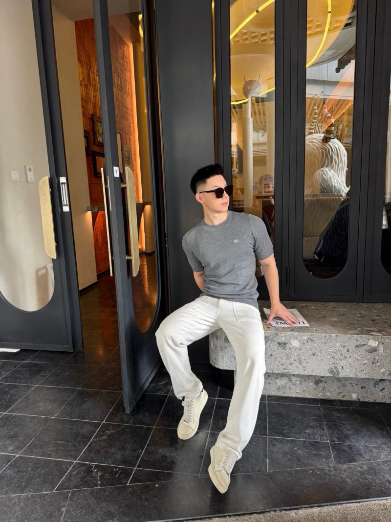 Grey Crewneck Short Sleeve T-Shirt