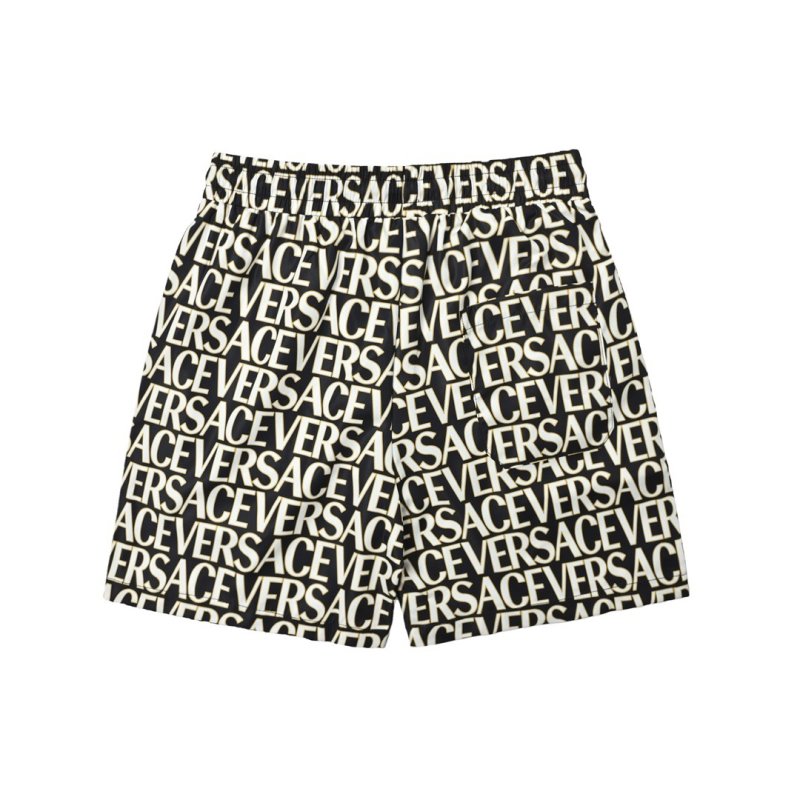 Black & White All-Over Logo Print Shorts view