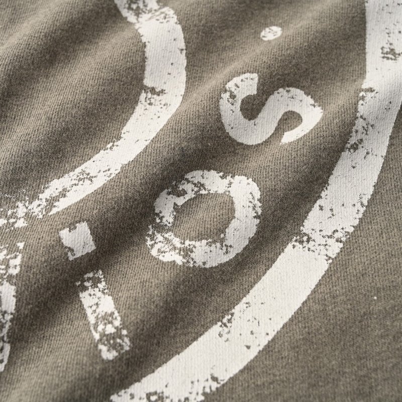 Essentials Grey Distressed Logo Hoodie view