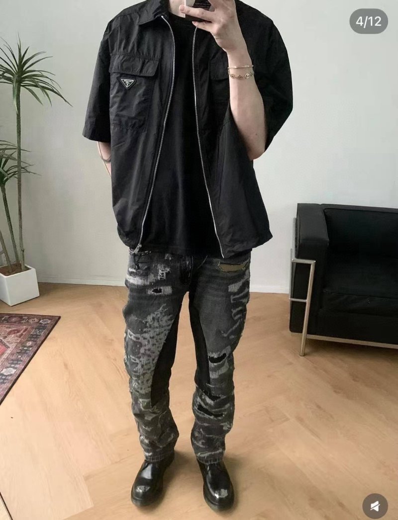 Prada Black Nylon Zip Shirt Jacket