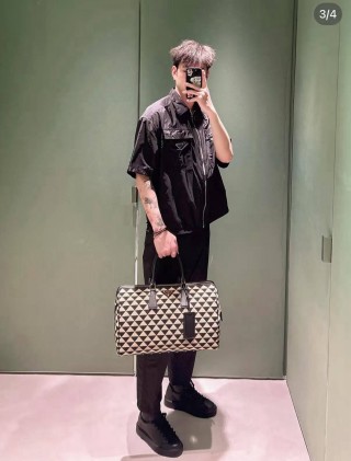 Prada Black Nylon Zip Shirt Jacket view 3