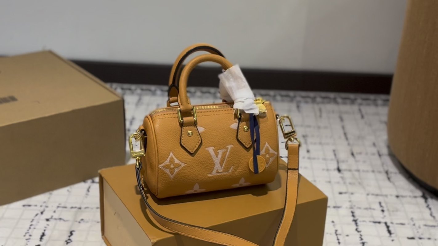 Louis Vuitton Monogram Speedy Inspired Handbag Tan