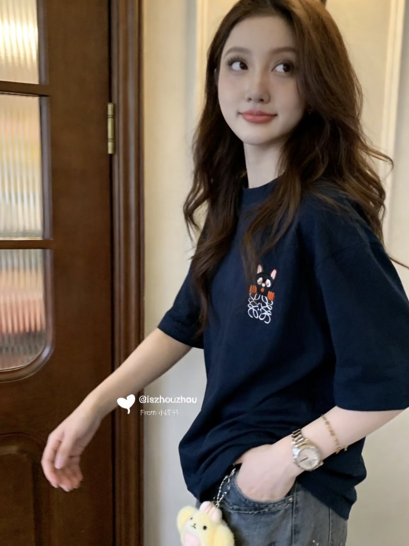 Navy Oversized Graphic Tee with Embroidered Logo view