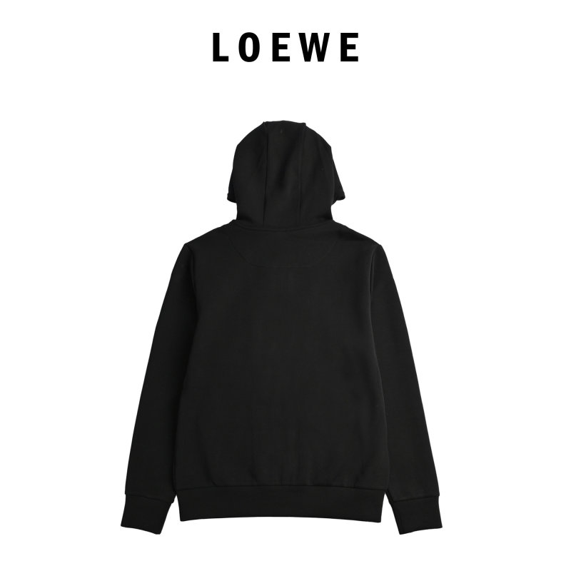 Black Zip Hoodie Jacket with Contrast Drawstrings view