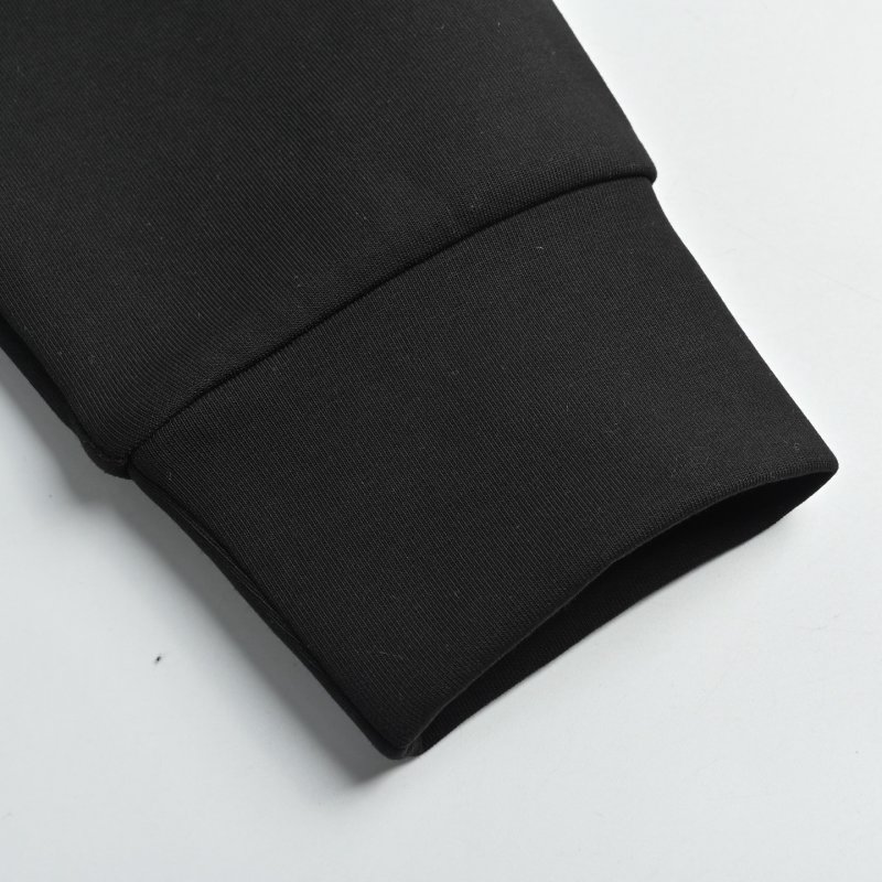 Black Zip Hoodie Jacket with Contrast Drawstrings view