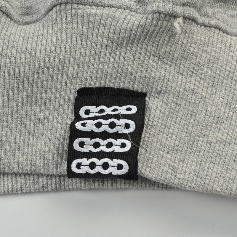 Gray Graphic Hoodie with Colorful Embellished Design view