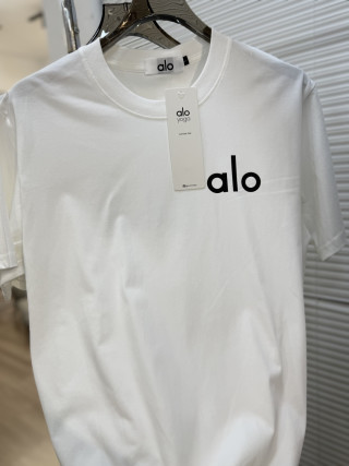 Alo Yoga White Logo Short Sleeve T-Shirt