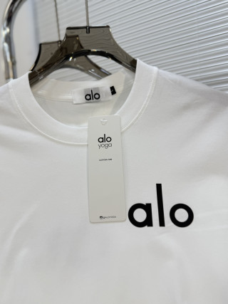 Alo Yoga White Logo Short Sleeve T-Shirt view 2