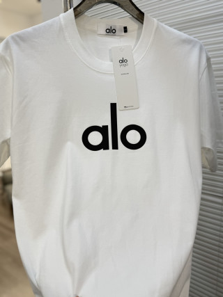 Alo Yoga White Logo Short Sleeve T-Shirt view 3