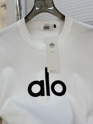 Alo Yoga White Logo Short Sleeve T-Shirt view 4