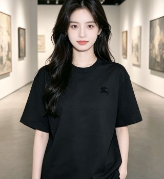 Burberry Black Embroidered Logo T-Shirt