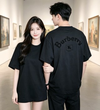 Burberry Black Embroidered Logo T-Shirt view 8