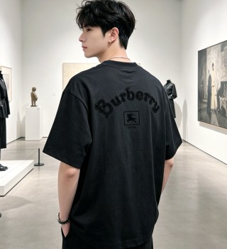 Burberry Black Embroidered Logo T-Shirt view 9