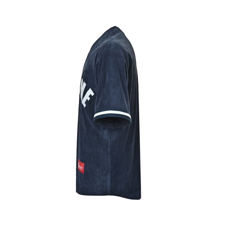 Navy Blue Mesh Sports T-Shirt with Embroidered Number view