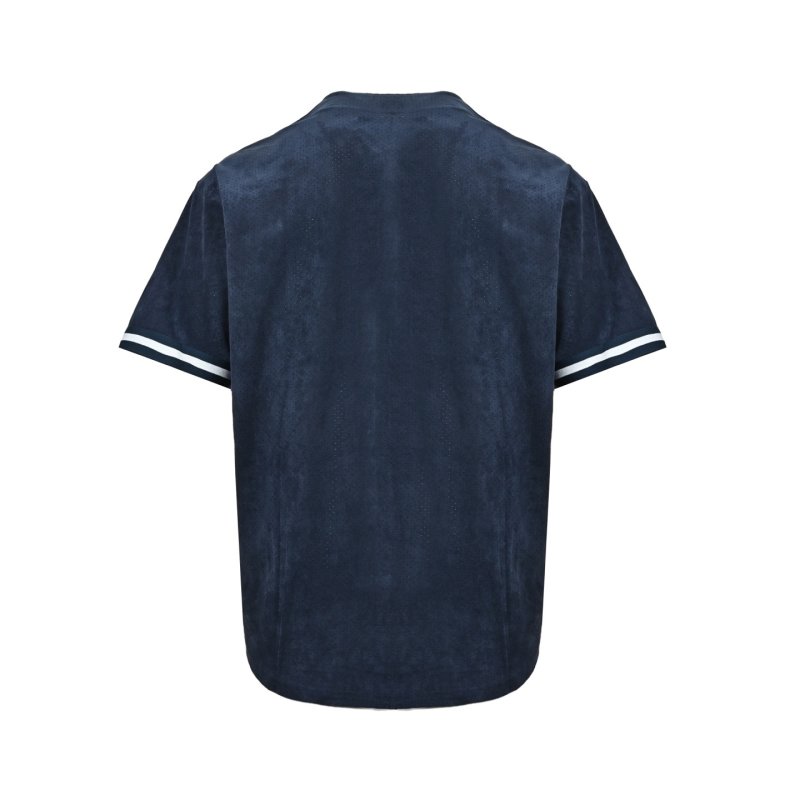 Navy Blue Mesh Sports T-Shirt with Embroidered Number view