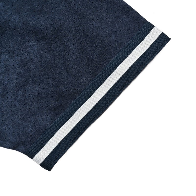 Navy Blue Mesh Sports T-Shirt with Embroidered Number view