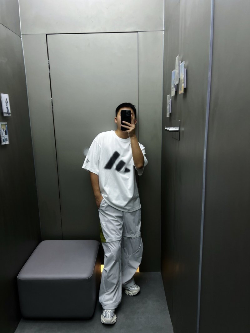 Adidas FOS Blurred Logo White T-Shirt view