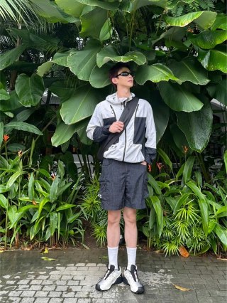 Black & White Colorblock Shorts view 4