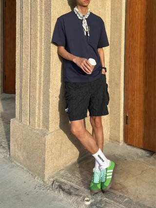 Black & White Colorblock Shorts view 5