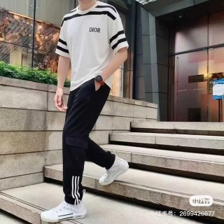 Dior Cream Striped Short Sleeve T-Shirt view 4