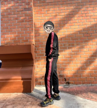 Black & Red Check Side Stripe Cargo Pants view 2