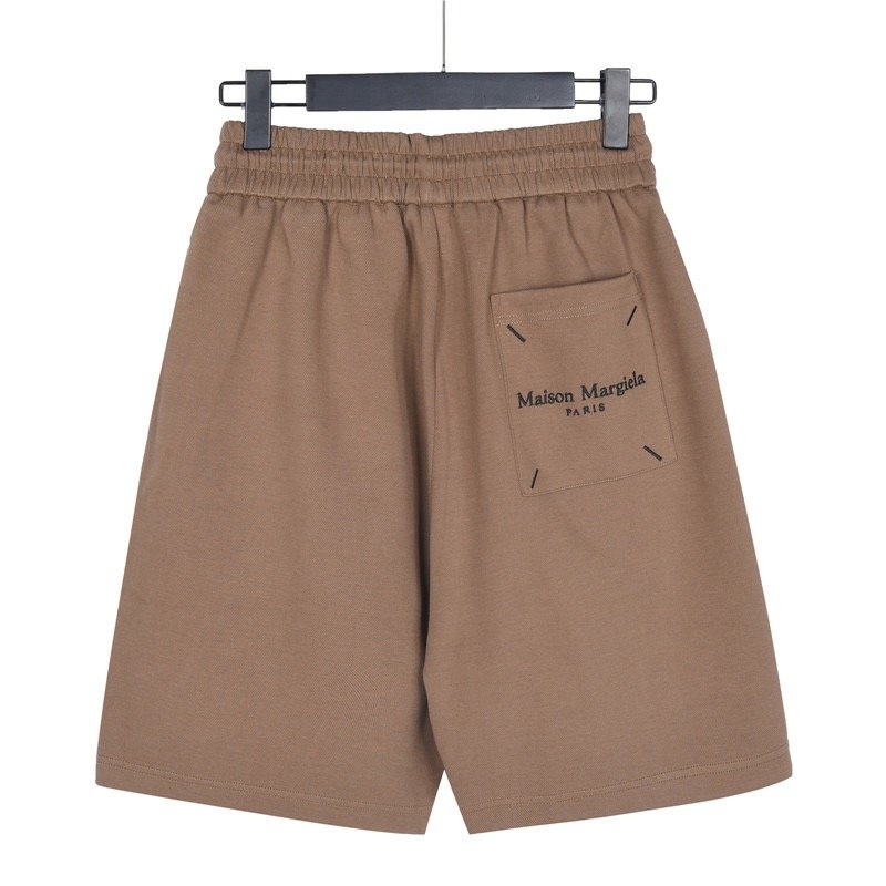 Essentials Tan Relaxed Fit Shorts with Logo Print view