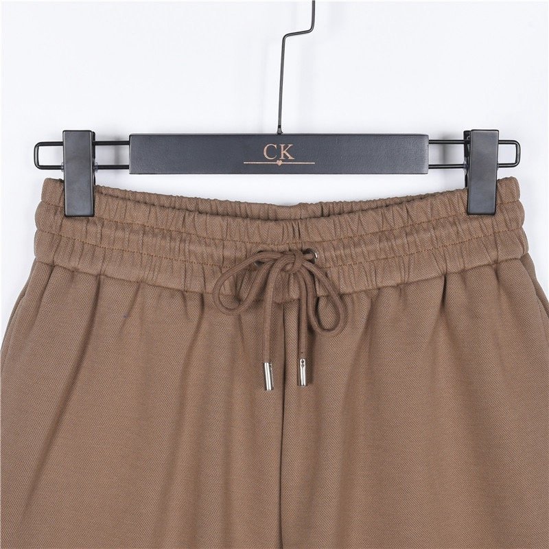 Essentials Tan Relaxed Fit Shorts with Logo Print view