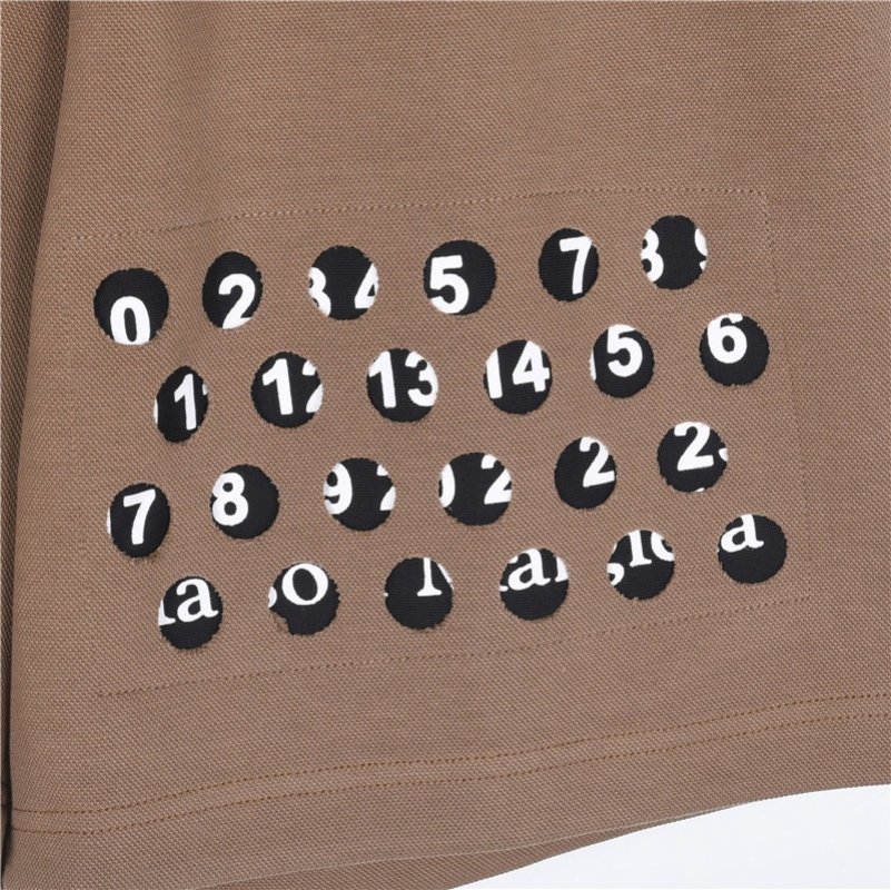 Essentials Tan Relaxed Fit Shorts with Logo Print view