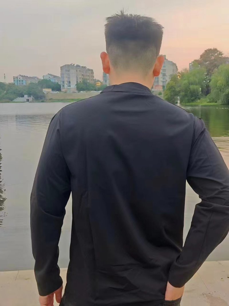 Black Long Sleeve T-Shirt with Embroidered Logo view
