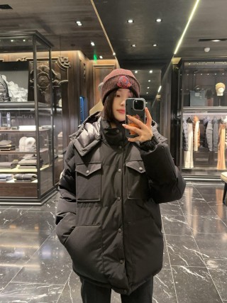 Black Oversized Puffer Down Jacket