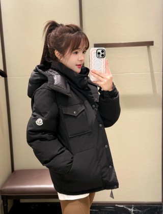 Black Oversized Puffer Down Jacket view 6