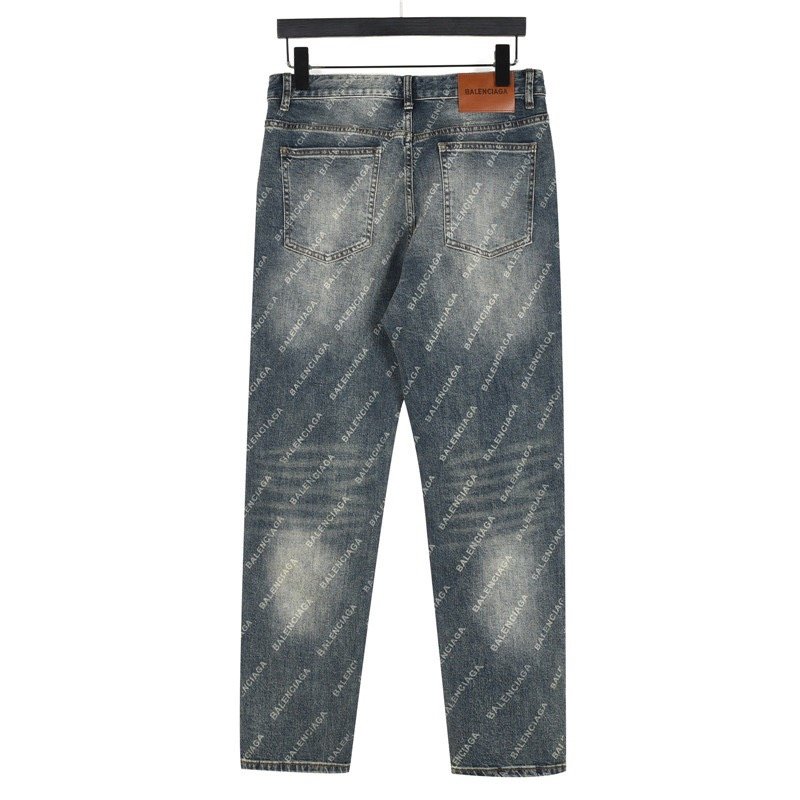 Black Washed Straight-Leg Denim Jeans view