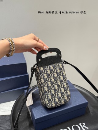 Dior Saddle Oblique Phone Bag Black view 7
