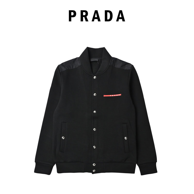 Prada Black Wool Button-Up Jacket view