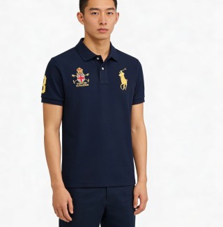 Polo Ralph Lauren Navy Gold Pony Embroidered Polo Shirt