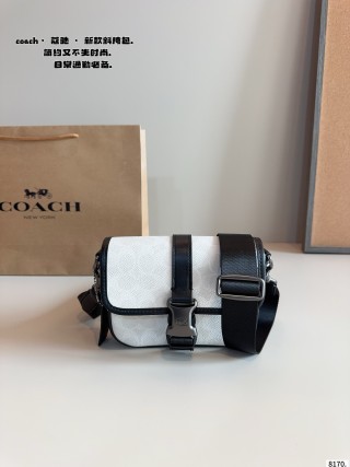 Coach Track Camera Bag White & Black