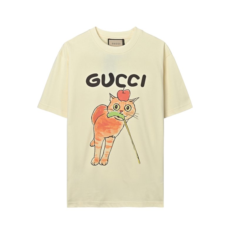 Gucci Cat Graphic Cream T-Shirt view