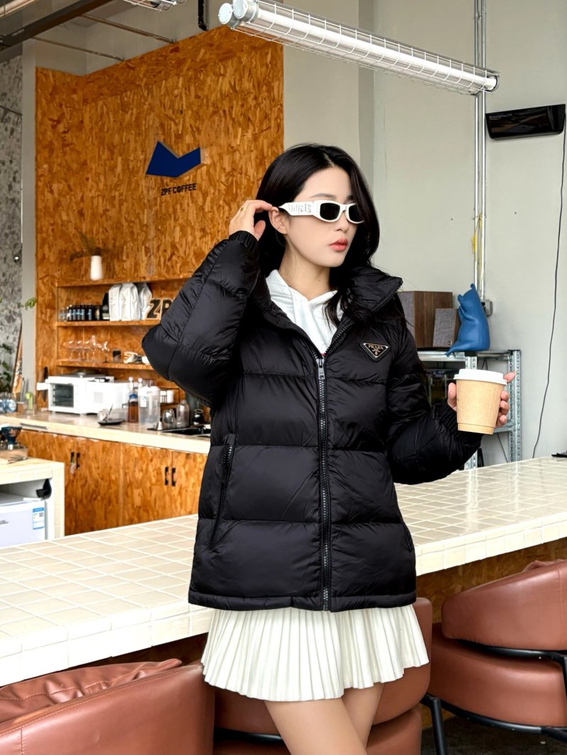 Prada Black Quilted Puffer Down Jacket