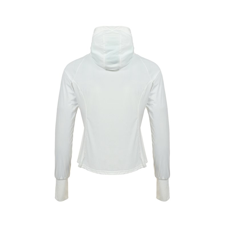 Alo White Zip-Up Hooded Sunshirt Jacket view