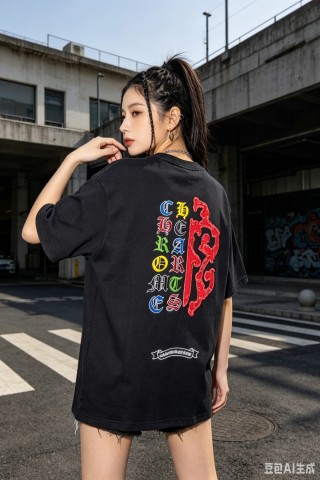 Chrome Hearts Black Multicolor Logo T-Shirt view 2