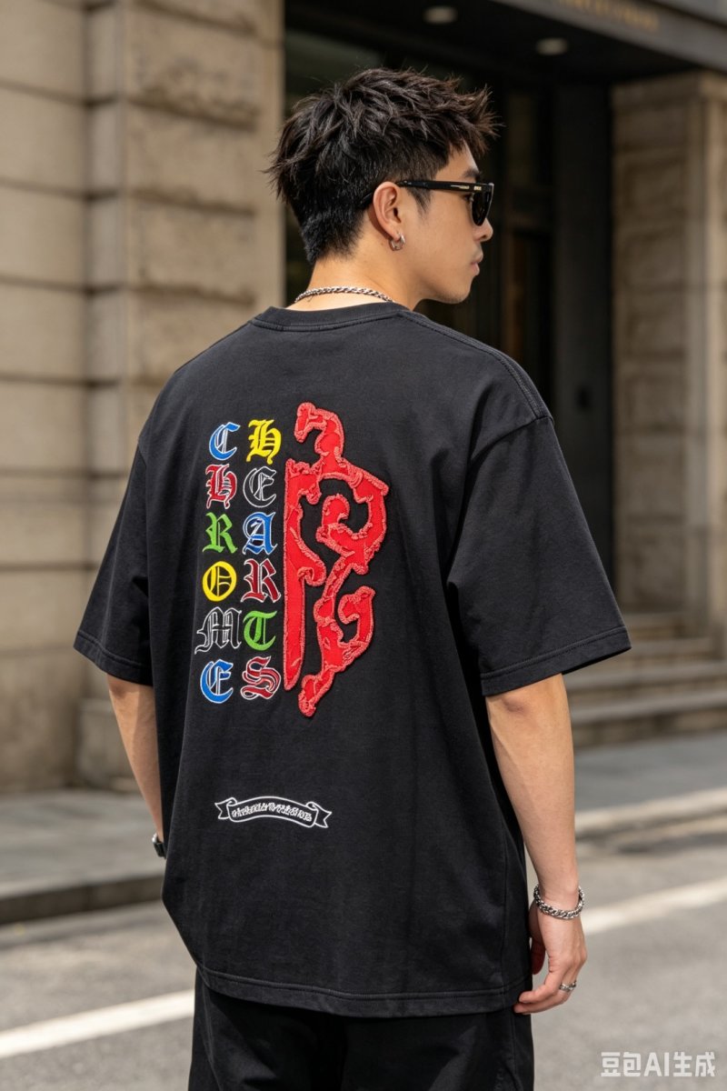 Chrome Hearts Black Multicolor Logo T-Shirt view