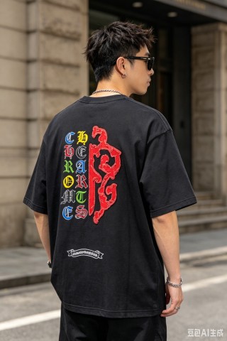 Chrome Hearts Black Multicolor Logo T-Shirt view 6