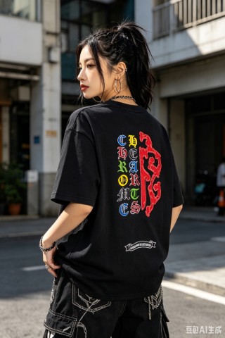 Chrome Hearts Black Multicolor Logo T-Shirt view 7