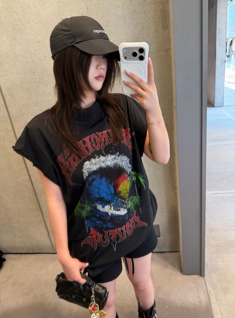 Black Graphic Band T-Shirt with Colorful Artwork