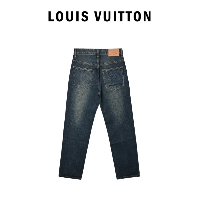 Premium Dark Wash Straight Leg Denim Jeans view