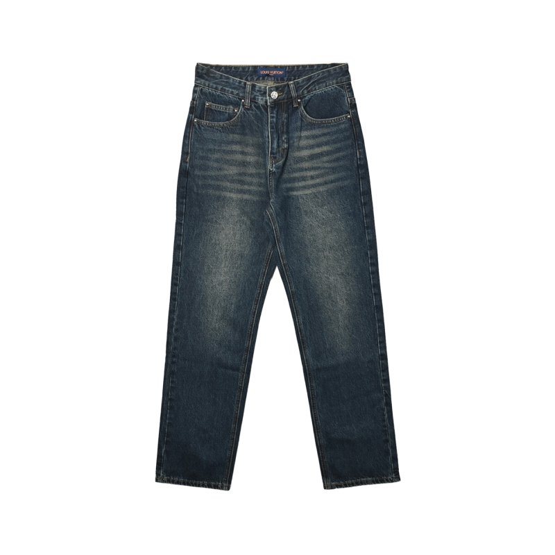 Premium Dark Wash Straight Leg Denim Jeans view