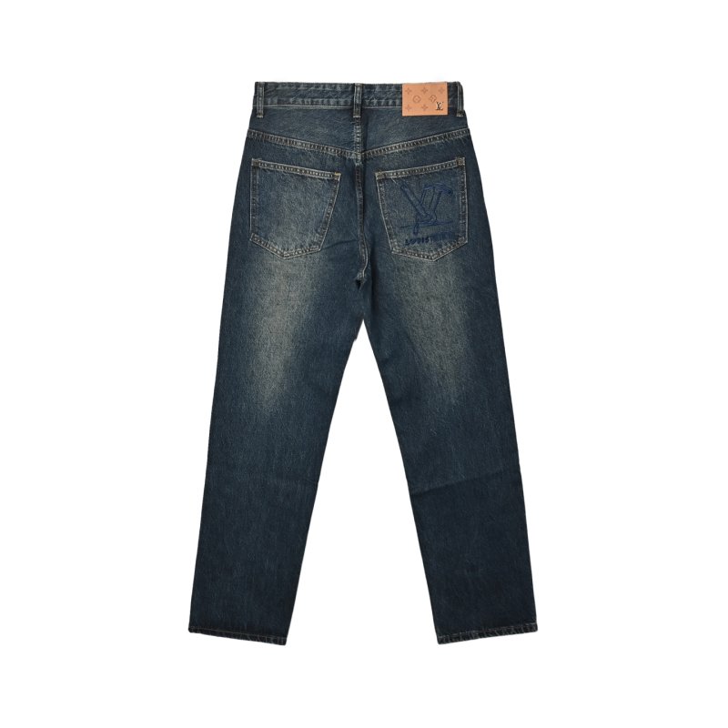 Premium Dark Wash Straight Leg Denim Jeans view