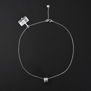 Bvlgari Studded Pendant Silver Necklace view 8