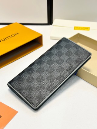 Louis Vuitton Damier Graphite Long Wallet Black Grey view 3