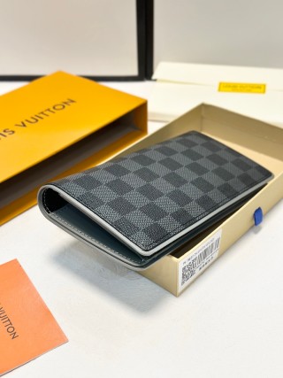 Louis Vuitton Damier Graphite Long Wallet Black Grey view 4
